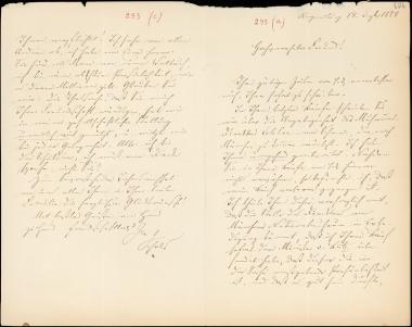 Letter sent by Schels, August to Schliemann, Heinrich, 1884