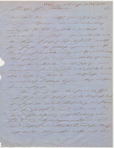 Letter sent by Born, G. to Schliemann, Heinrich, 1856