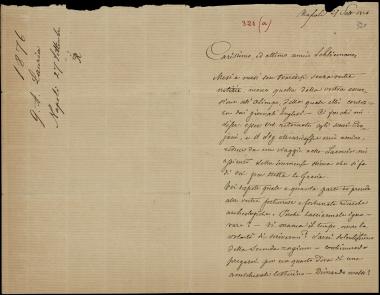 Letter sent by Lauria, Giuseppe Aurelio to Schliemann, Heinrich, 1876