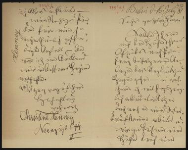 Letter sent by Henney, Christine to Schliemann, Heinrich, 1881