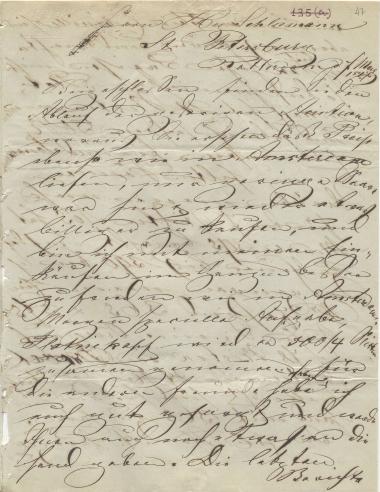 Letter sent by Frenzel, Anton to Schliemann, Heinrich, 1847