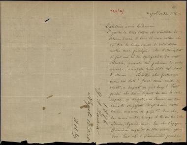 Letter sent by Lauria, Giuseppe Aurelio to Schliemann, Heinrich, 1876