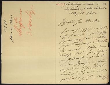 Letter sent by Haart, Julius to Schliemann, Heinrich, 1882