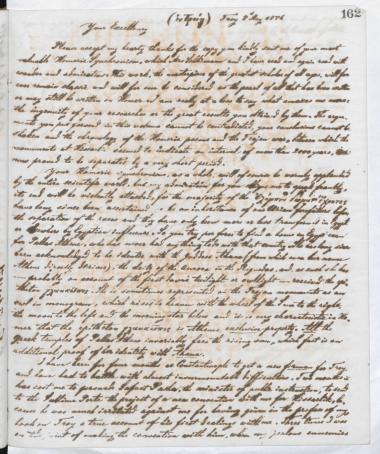 Copy of letter by Schliemann, Heinrich to Gladstone, William Ewart  1876