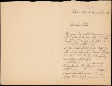 Letter sent by Kühse, W. to Schliemann, Heinrich, 1888