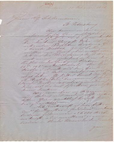 Letter sent by Hoyack, L. & Co. to Schliemann, Heinrich, 1863