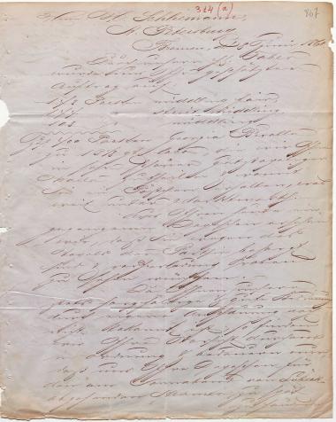 Letter sent by Faber, Georg & Schwabe to Schliemann, Heinrich, 1860