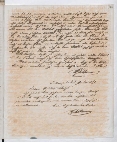Copy of letter by Schliemann, Heinrich to Schliemann, Adolph, 1869