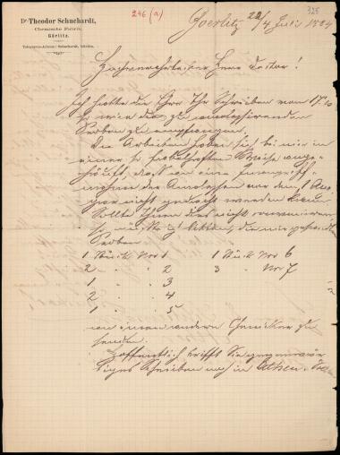 Letter sent by Schuchardt, Theodor to Schliemann, Heinrich, 1884