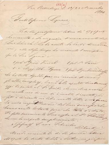 Letter sent by Huber, Carl to Schliemann, Heinrich, 1866