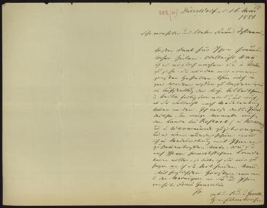 Letter sent by Eckenbrecher, G.  to Schliemann, Heinrich, 1881