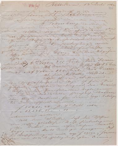 Letter sent by Monchy, M. de and Monchy, R. de to Schliemann, Heinrich, 1862