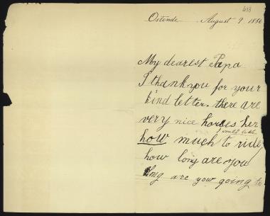 Letter sent by Σλήμαν, Ανδρομάχη to Schliemann, Heinrich, 1886