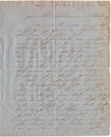 Letter sent by Hoyack, L. to Schliemann, Heinrich, 1863