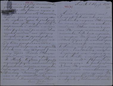 Letter sent by Schliemann, Sergei Andreyevich to Schliemann, Heinrich, 1875