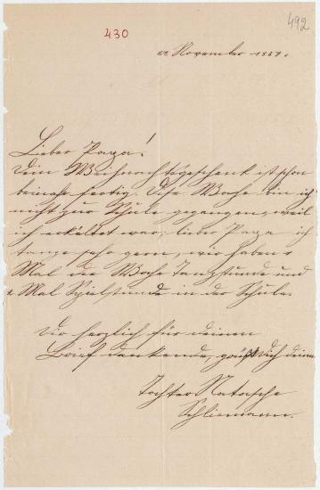 Letter sent by Schliemann, Natalia Andreyevna to Schliemann, Heinrich, 1868