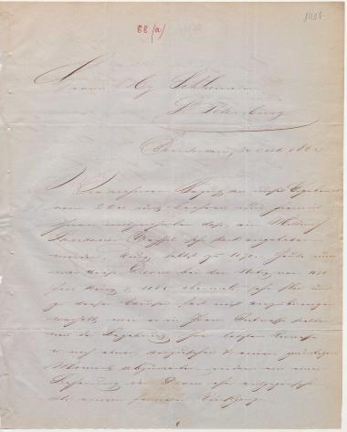 Letter sent by Schröder, B. H. & Co. to Schliemann, Heinrich, 1862
