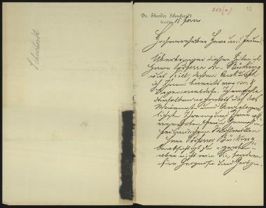 Letter sent by Schuchardt, Theodor to Schliemann, Heinrich, 1883