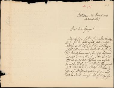 Letter sent by Kühse, Wilhelm to Schliemann, Heinrich and Σλήμαν, Σοφία, 1884