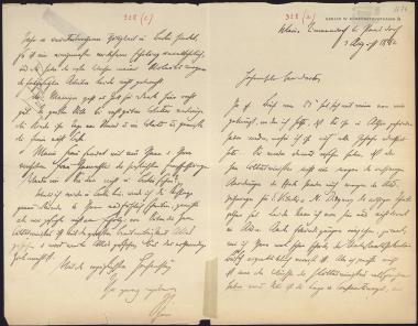 Letter sent by Schöne, Richard to Schliemann, Heinrich, 1882