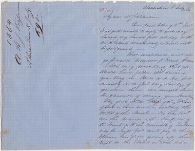 Letter sent by Forssmann, A. St. John to Schliemann, Heinrich, 1864