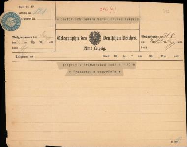 Letter sent by Σλήμαν, Σοφία to Schliemann, Heinrich, 1883