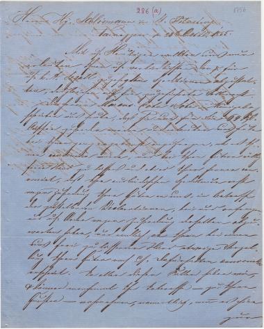 Letter sent by Segall, A. C. & Sons to Schliemann, Heinrich, 1855