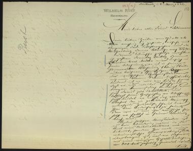 Letter sent by Rust, Wilhelm to Schliemann, Heinrich, 1882