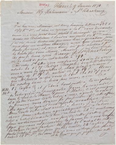 Letter sent by Rosenlecher, G. to Schliemann, Heinrich, 1854