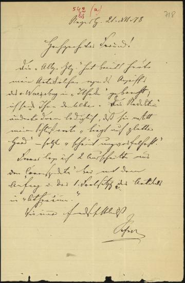 Letter sent by Schels, August to Schliemann, Heinrich, 1878