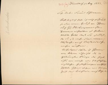 Letter sent by Eckenbrecher, G.  to Schliemann, Heinrich, 1883