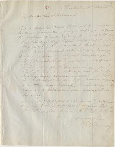 Letter sent by Epping, J. H. to Schliemann, Heinrich, 1853