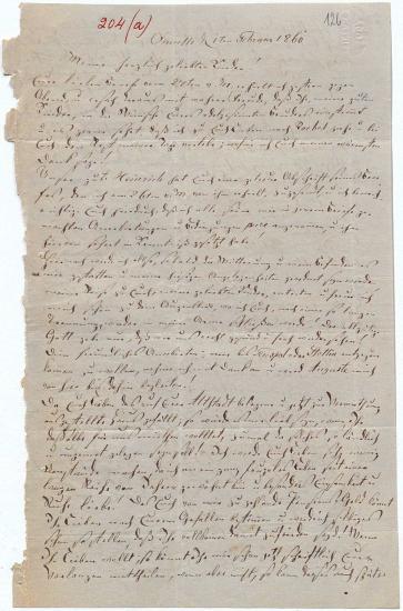 Letter sent by Schliemann, Ernst J. A. to Schliemann, Heinrich, 1860