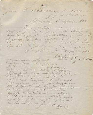 Letter sent by Muller, L. C. to Schliemann, Heinrich, 1846