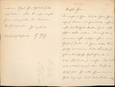Letter sent by Götz, G. to Schliemann, Heinrich, 1883