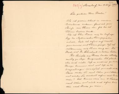 Letter sent by Dörpfeld, Wilhelm to Schliemann, Heinrich, 1889