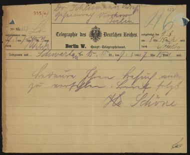 Letter sent by Schöne, Richard to Schliemann, Heinrich, 1880