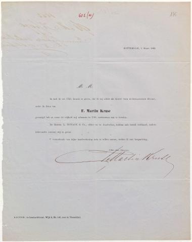 Letter sent by Kruse, Martin F.  to Schliemann, Heinrich, 1862