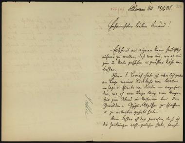 Letter sent by Schlie, Friedrich to Schliemann, Heinrich, 1881