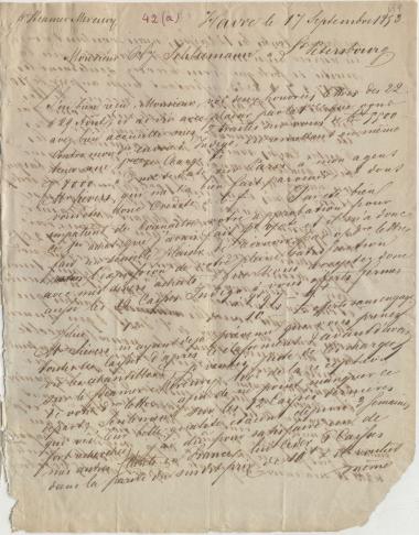 Letter sent by Rosenlecher, G. to Schliemann, Heinrich, 1853