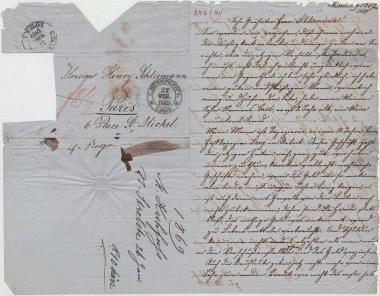 Letter sent by Kuhfuss, Minna to Schliemann, Heinrich, 1869