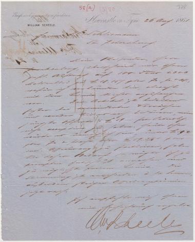 Letter sent by Scheele, William to Schliemann, Heinrich, 1861