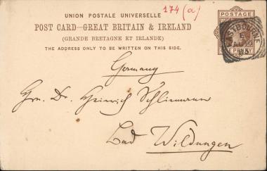 Letter sent by Blind, Karl to Schliemann, Heinrich, 1883