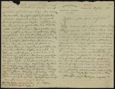 Letter sent by Fischer, Georg to Schliemann, Heinrich, 1881