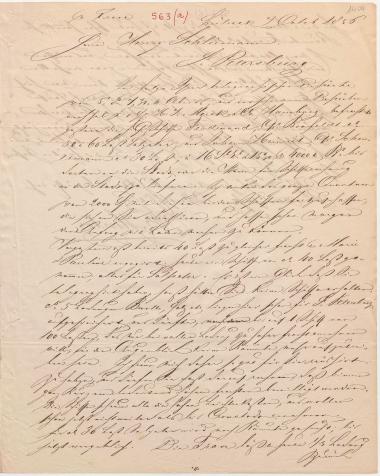 Letter sent by Minlos, Wilhelm to Schliemann, Heinrich, 1856