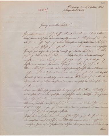 Letter sent by Schliemann, Ernst to Schliemann, Heinrich, 1856
