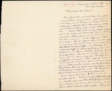 Letter sent by Dörpfeld, Wilhelm to Schliemann, Heinrich, 1885
