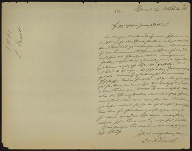 Letter sent by Ernst, L. to Schliemann, Heinrich, 1881
