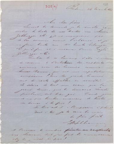 Letter sent by Schliemann, Ernst Wilhelm to Schliemann, Heinrich, 1868