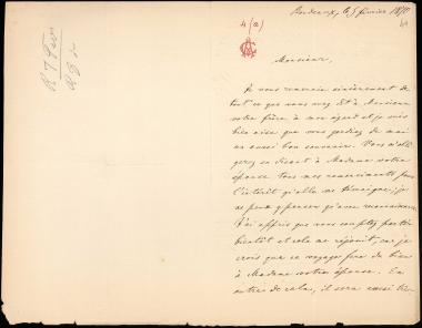 Letter sent by Allendorf, Charles to Schliemann, Heinrich, 1870